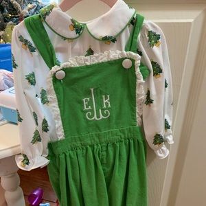 EKL monogram Christmas overalls and shirt